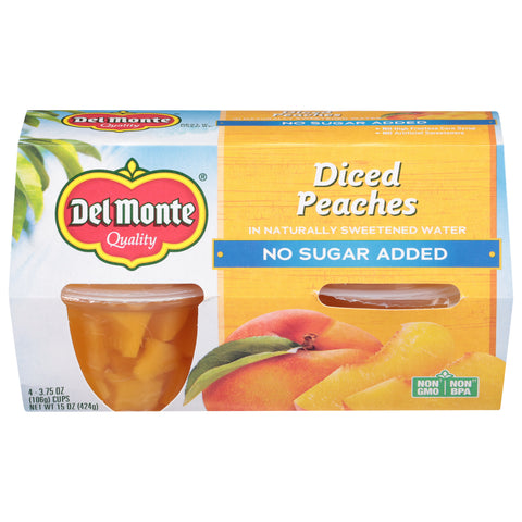 Del Monte Fruit Cups Diced Peaches No Sugar Added 15 OZ