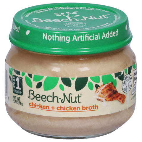 Beechnut Stage 1 Chicken & Chicken Broth 2.5 OZ