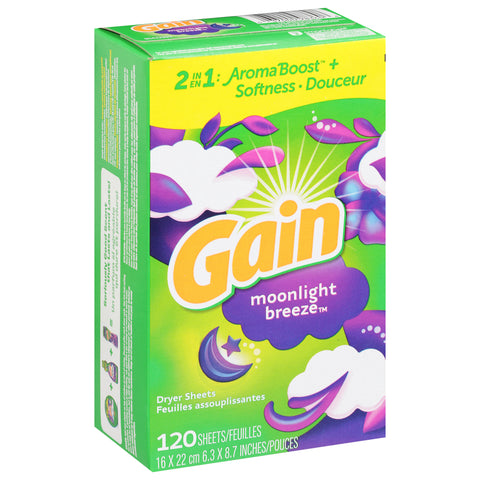 Gain 2 in 1 Moonlight Breeze Dryer Sheets 120 ea