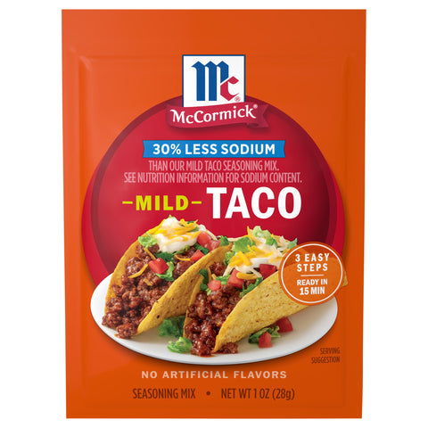 McCormick Mild Less Sodium Taco Mix - 1 OZ 12 Pack
