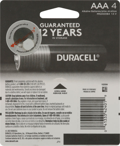 Duracell Batteries Coppertop Size AAA 1 CT