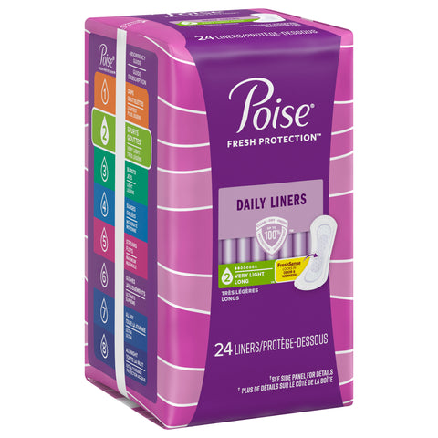 Poise Under Garments Extra Coverage Liner 24 CT