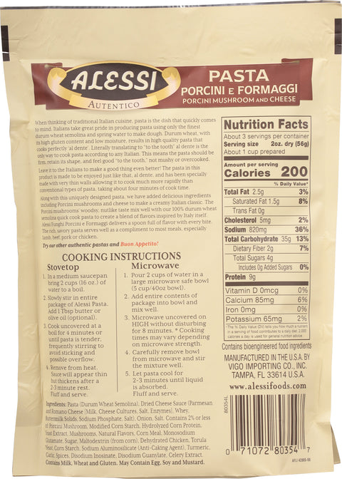 Alessi Porcini E Formaggi 4 Minuti Pasta 6.35 OZ