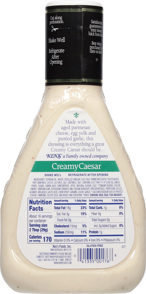 Ken's Steak House Creamy Caesar Dressing 16 FZ