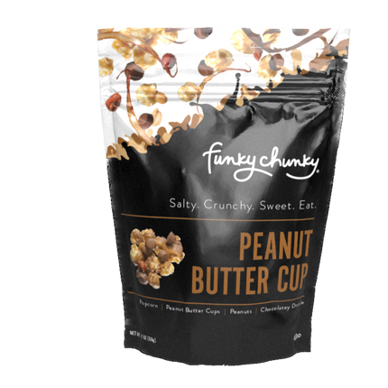 Funky Chunky Peanut Butter Cup Popcorn Small Bag - 2 OZ 8 Pack