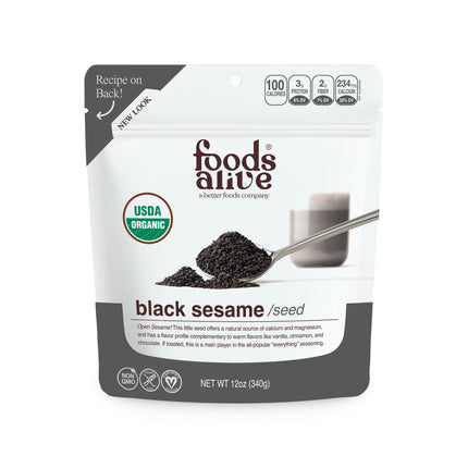 Foods Alive Black Sesame Seeds - 12 OZ 6 Pack