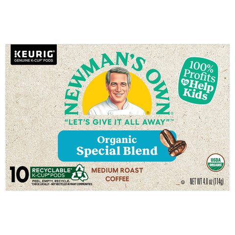 Newman's Own Organics Special Blend Keurig Single-Serve K-Cup Pods, Medium Roast Coffee, 10 Count - 6 Pack