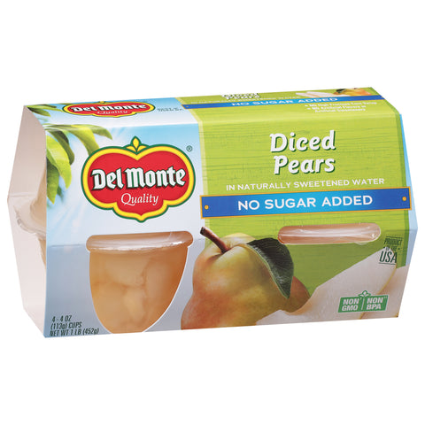 Del Monte Fruit Cups Diced Pears No Sugar Added 16 OZ