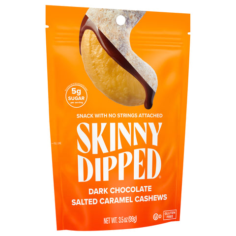 Skinny Dipped Cashews Dark Chocolate Salted Caramel 3.5 OZ
