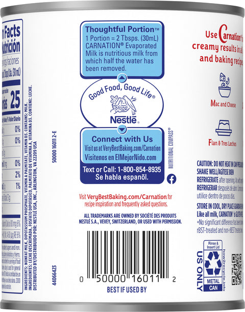Carnation Milk Evaporated Fat Free 12 FZ