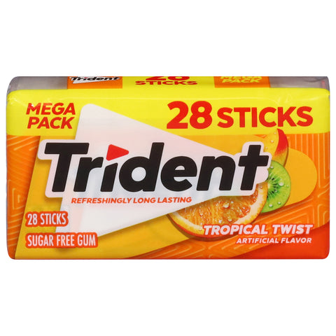 Trident Sugar Free Tropical Twist Gum Mega Pack 28 ea - 28 CT 6 Pack