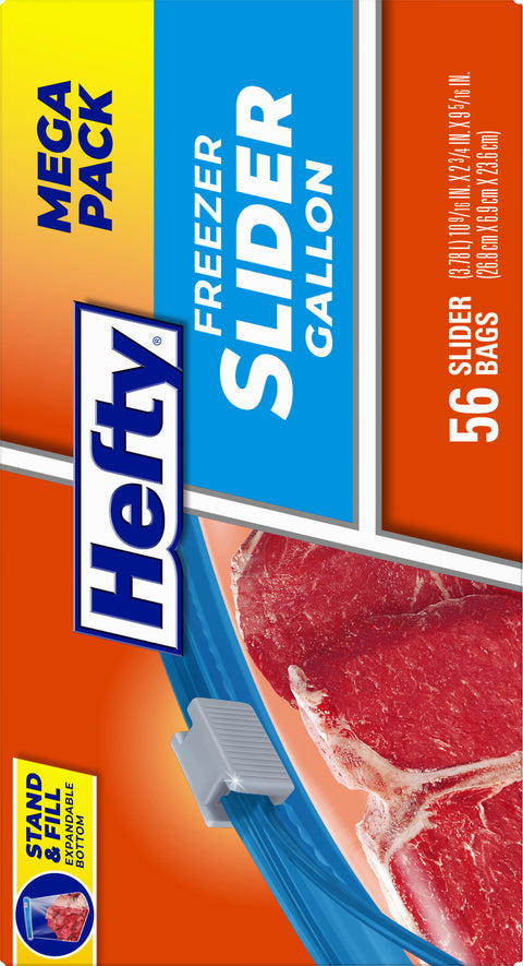Hefty Slider Freezer Gallon Bag 56 CT