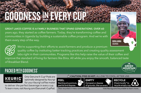 Green Mountain Coffee Roasters Breakfast Blend Single-Serve Keurig K-Cup Pods 3.1 OZ