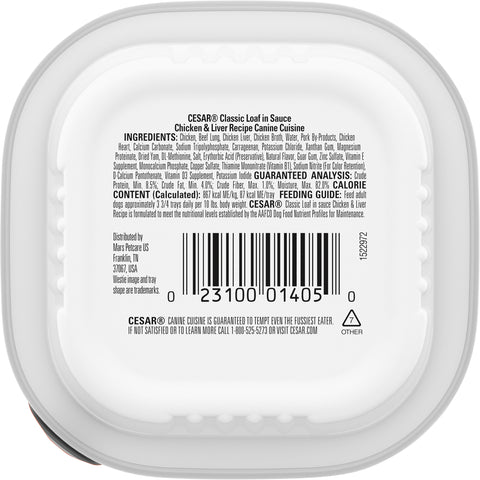 Cesar Dog Food Can Select Chicken & Liver In Meaty Juices 3.5 OZ