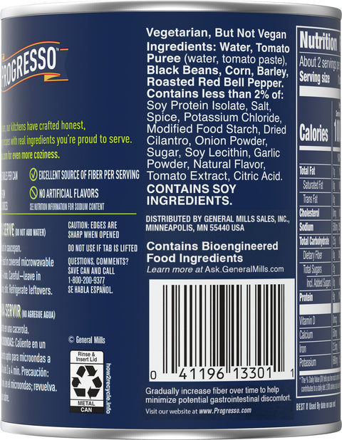 Progresso Protein Southwest-Style Black Soup 18.5 OZ