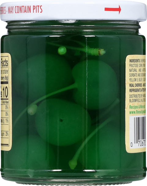 Reese Green Cherries With Stem 10 OZ