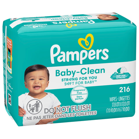 Pampers Wipes Complete Clean Unscented 216 CT