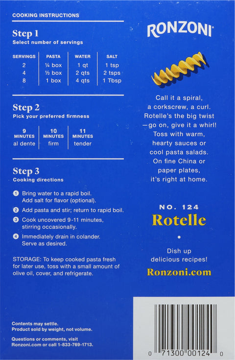 Ronzoni Rotelle Pasta 16 OZ