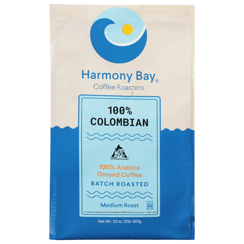 Harmony Bay Medium Roast Ground 100% Colombian Coffee 32 oz - 4 Pack