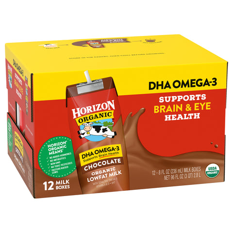 Horizon Organic 1% Lowfat Chocolate Milk UHT DHA Omega-3 96 FZ