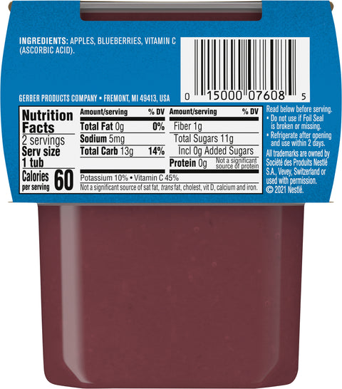 Gerber 2nd Foods Apple Blueberry 8 OZ