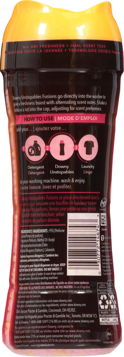 Downy Unstopables Fusions In-Wash Laundry Scent Booster Beads, Twilight and Jasmine Scent, 16 oz, 2-in-1 All Day Freshness