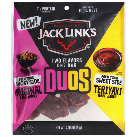 Jack Link's Duos Original/Teriyaki Beef Jerky 2.85 oz - 12 Pack