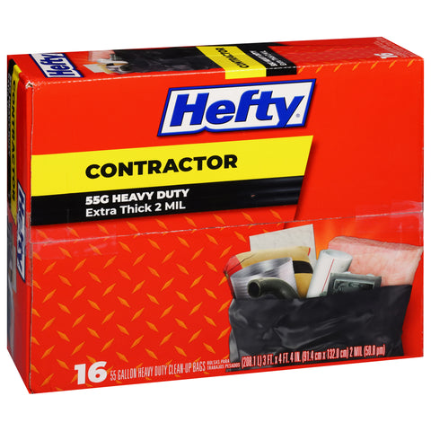 Hefty 55 Gallon Heavy Duty Contractor Clean-Up Bags 16 ea