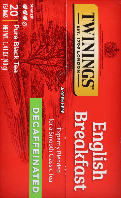 Twinings Decaffeinated English Breakfast Black Tea 20 CT