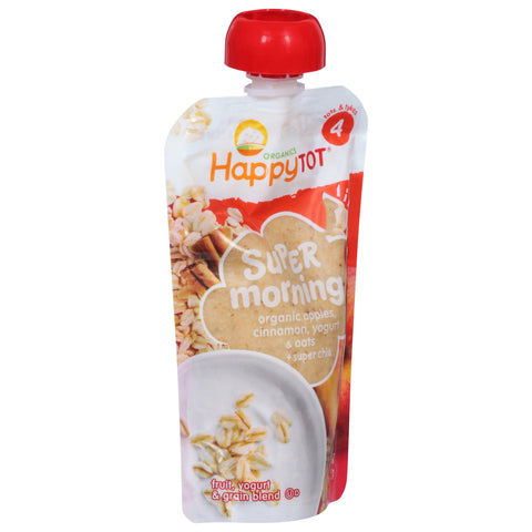Happy Tot Organic Stage 4 Super Morning Apple, Cinnamon, Yogurt & Oats & Super Chia 4 OZ