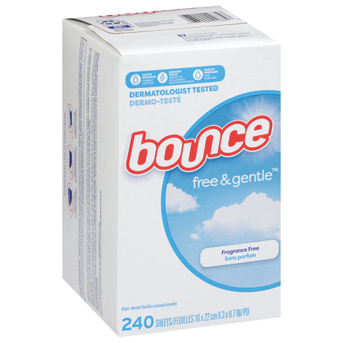 Bounce Free & Gentle Fragrance Free Dryer Sheets 240 ea