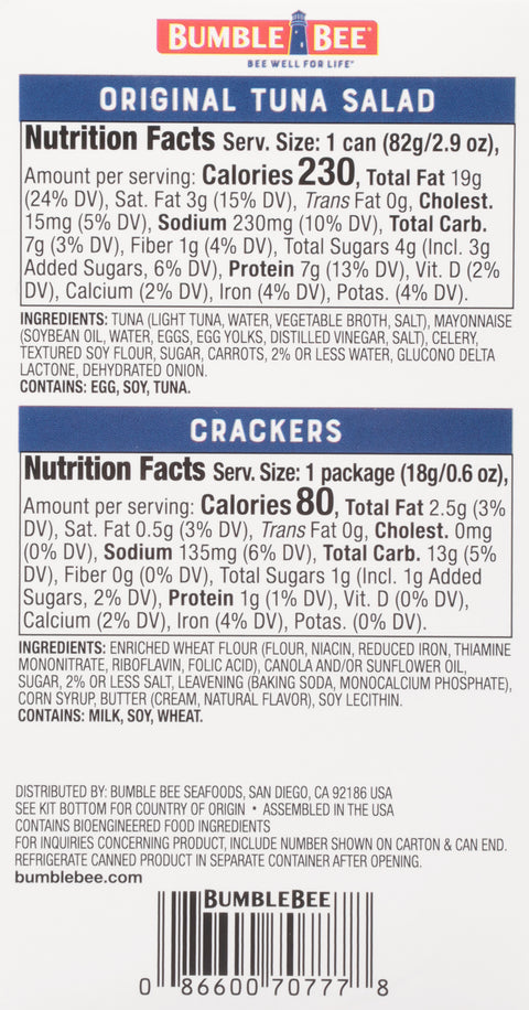 Bumble Bee On The Run Tuna Salad Kit 3.5 OZ