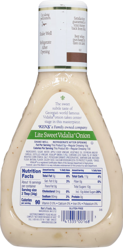 Ken's Steak House Vidalia Onion Dressing 16 FZ