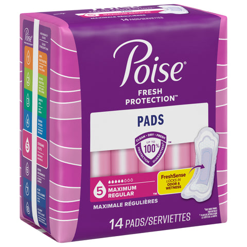 Poise Under Garments Ultra Thin Pad With Shield 14 CT