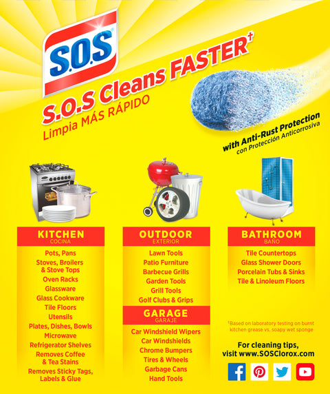 SOS Cleaner Pads Steel Wool Soap 10 CT