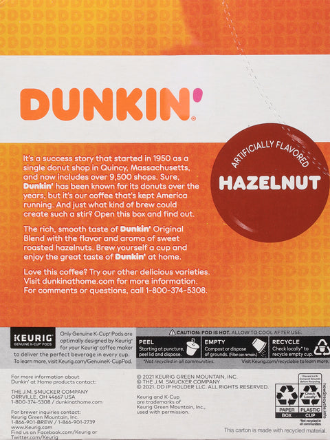 DunkinÃ¢â‚¬â„¢ Hazelnut, Pods 8.14 OZ