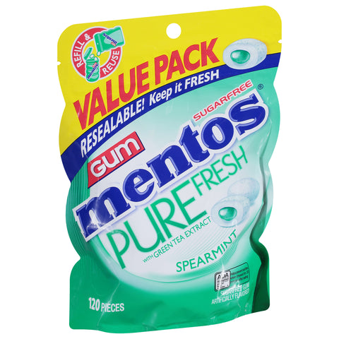 Mentos Pure Fresh Sugarfree Spearmint Gum Value Pack 120 ea