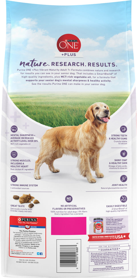 Purina One Vibrant Maturity Adult 7+ Formula Dog Food 4 LB