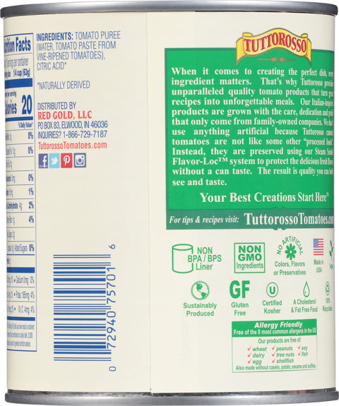 Tuttorosso Tomatoe Puree 28 OZ