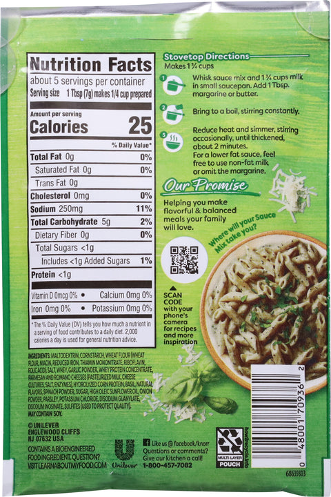 Knorr Sauce Mix Creamy Pesto 1.2 OZ
