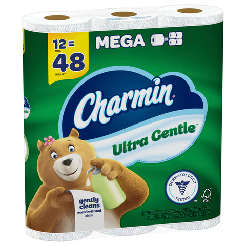 Charmin Ultra Gentle Toilet Paper, 12 Mega Rolls, 231 Sheets Per Roll