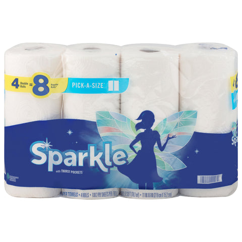 Sparkle 2-Ply Pick-A-Size Double Rolls Paper Towels 4 Rolls - 6 Pack