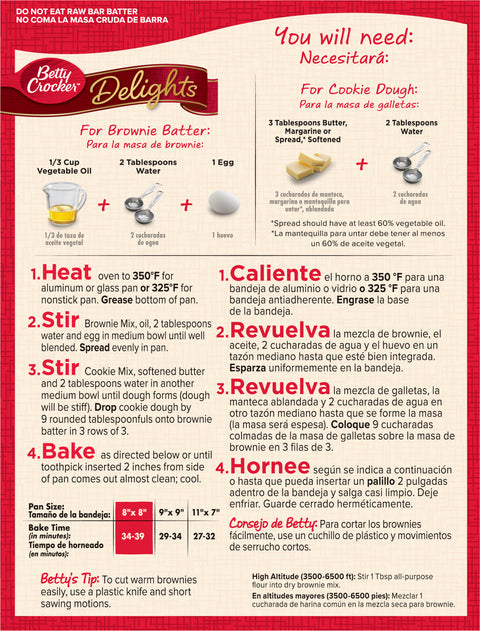 Betty Crocker Cookie Brownie Bars Mix 17.4 OZ