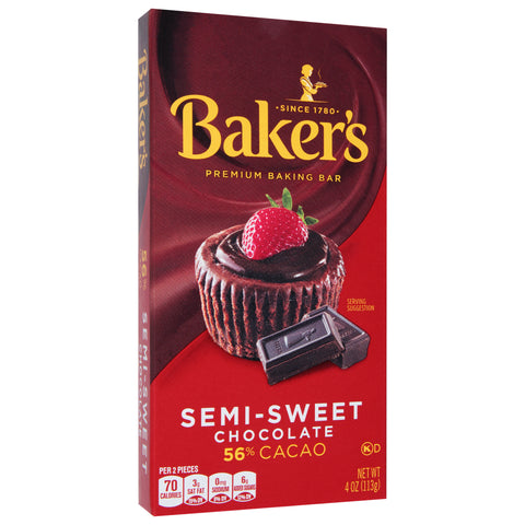 Baker's Chocolate Semi Sweet 4 OZ