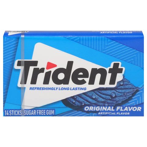 Trident Sugar Free Original Flavor Gum 14 ea - 14 CT 12 Pack