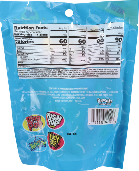 Bazooka Candy Brands Assorted Pops 4 ea