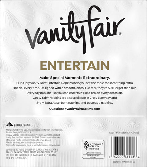 Vanity Fair Napkins Dinner 3Ply 80 CT