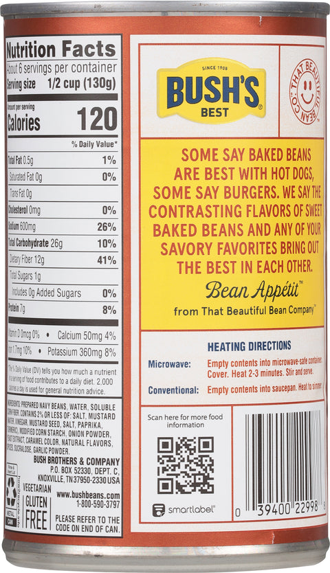Bush's Best Zero Sugar Added Baked Beans 27.5 OZ