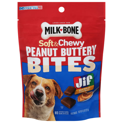 Milk-Bone Soft & Chewy Peanut Buttery Bites Dog Snacks 4.5 oz - 7 Pack