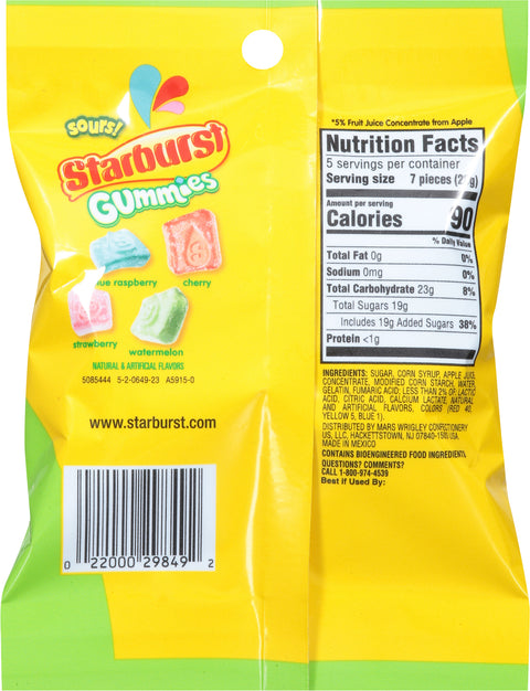 Starburst Sours Gummy Candy 5 oz